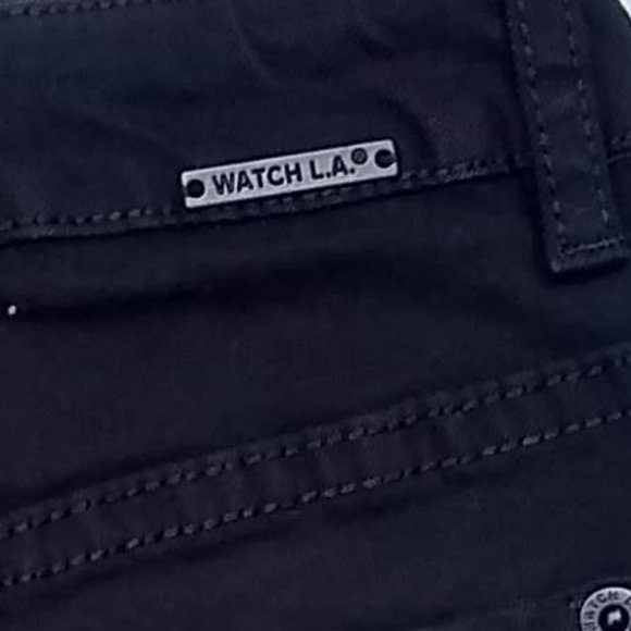 Watch L.A. LS8487 Black Denim Shorts Size S NWT - Picture 7 of 14